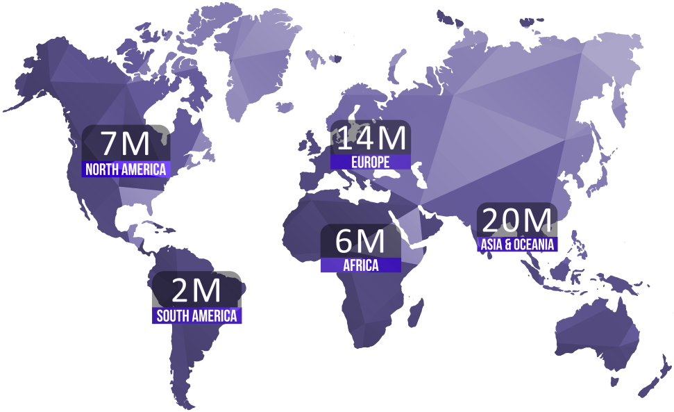 A growing epidemic - 49 million people are impacted by AFib globally